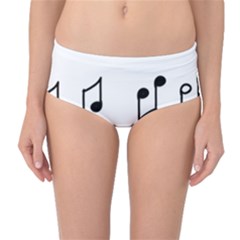 Piano Notes Music Mid-waist Bikini Bottoms