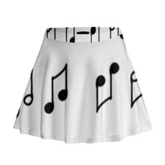 Piano Notes Music Mini Flare Skirt