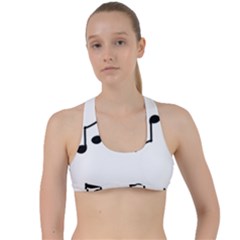 Piano Notes Music Criss Cross Racerback Sports Bra