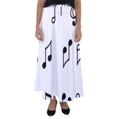 Piano Notes Music Flared Maxi Skirt by HermanTelo