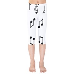 Piano Notes Music Kids  Capri Leggings 