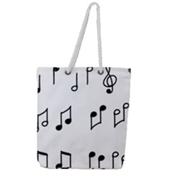 Piano Notes Music Full Print Rope Handle Tote (large)