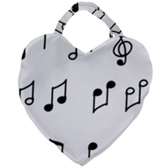 Piano Notes Music Giant Heart Shaped Tote