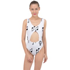 Piano Notes Music Center Cut Out Swimsuit