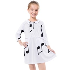 Piano Notes Music Kids  Quarter Sleeve Shirt Dress by HermanTelo