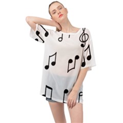 Piano Notes Music Oversized Chiffon Top by HermanTelo