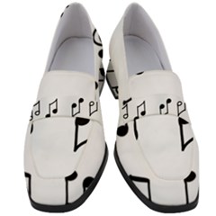 Piano Notes Music Women s Chunky Heel Loafers