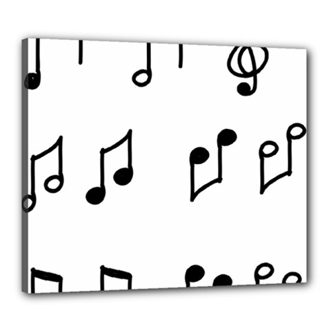 Piano Notes Music Canvas 24  X 20  (stretched)