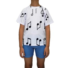 Piano Notes Music Kids  Short Sleeve Swimwear