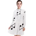 Piano Notes Music Long Sleeve Chiffon Shirt Dress View1