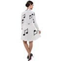 Piano Notes Music Long Sleeve Chiffon Shirt Dress View2