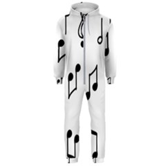 Piano Notes Music Hooded Jumpsuit (men)  by HermanTelo