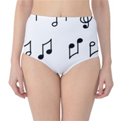 Piano Notes Music Classic High-waist Bikini Bottoms