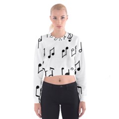 Piano Notes Music Cropped Sweatshirt