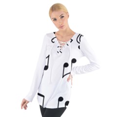 Piano Notes Music Tie Up Tee by HermanTelo