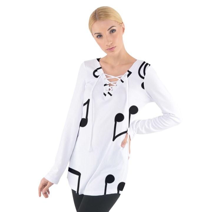 Piano Notes Music Tie Up Tee