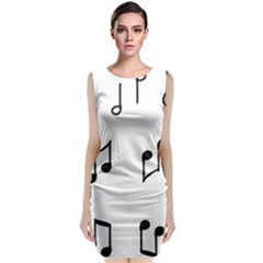 Piano Notes Music Classic Sleeveless Midi Dress