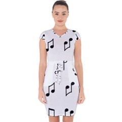 Piano Notes Music Capsleeve Drawstring Dress  by HermanTelo