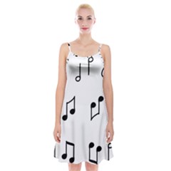 Piano Notes Music Spaghetti Strap Velvet Dress