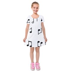 Piano Notes Music Kids  Short Sleeve Velvet Dress by HermanTelo