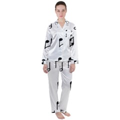 Piano Notes Music Satin Long Sleeve Pyjamas Set by HermanTelo