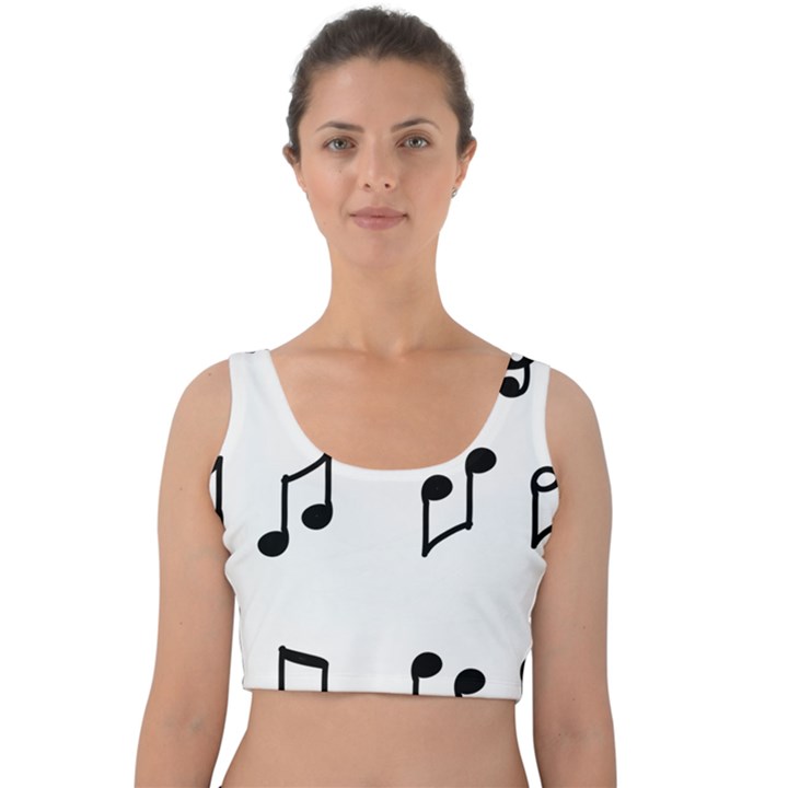 Piano Notes Music Velvet Crop Top