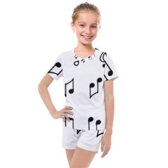 Piano Notes Music Kids  Mesh Tee And Shorts Set