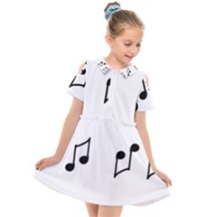 Piano Notes Music Kids  Short Sleeve Shirt Dress by HermanTelo