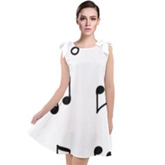 Piano Notes Music Tie Up Tunic Dress