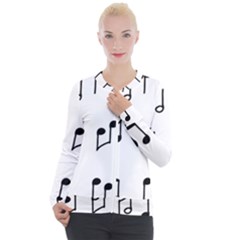 Piano Notes Music Casual Zip Up Jacket