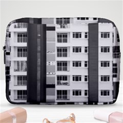 White And Black City Buildings Make Up Pouch (large) by Pakrebo