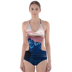 Tree Near Mountain Range Cut-out One Piece Swimsuit by Pakrebo