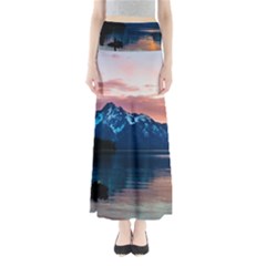 Tree Near Mountain Range Full Length Maxi Skirt by Pakrebo