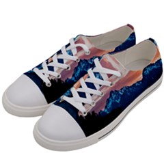 Tree Near Mountain Range Women s Low Top Canvas Sneakers by Pakrebo