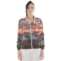 Scenic View Of Snow Capped Mountain Women s Windbreaker