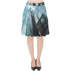 Architectural Design Architecture Building Business Velvet High Waist Skirt by Pakrebo