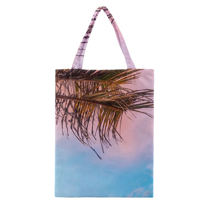 Two Green Palm Leaves On Low Angle Photo Classic Tote Bag