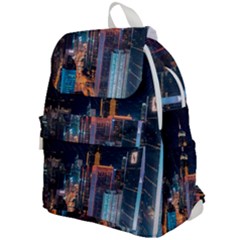 High Rise Buildings With Lights Top Flap Backpack by Pakrebo