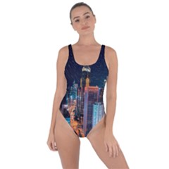 High Rise Buildings With Lights Bring Sexy Back Swimsuit by Pakrebo