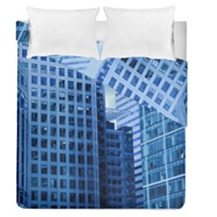 City Blue Building Construction Duvet Cover Double Side (queen Size)