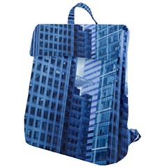 City Blue Building Construction Flap Top Backpack