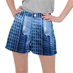 City Blue Building Construction Ripstop Shorts by Pakrebo