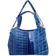 City Blue Building Construction Double Compartment Shoulder Bag by Pakrebo