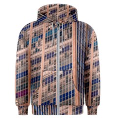 Low Angle Photography Of Beige And Blue Building Men s Zipper Hoodie by Pakrebo