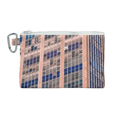 Low Angle Photography Of Beige And Blue Building Canvas Cosmetic Bag (medium) by Pakrebo