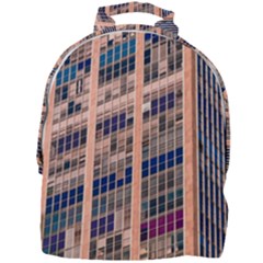 Low Angle Photography Of Beige And Blue Building Mini Full Print Backpack by Pakrebo