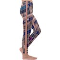 Low Angle Photography Of Beige And Blue Building Kids  Lightweight Velour Leggings View3