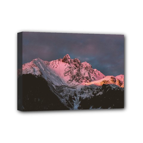 Snowy Summit Mini Canvas 7  X 5  (stretched) by Pakrebo