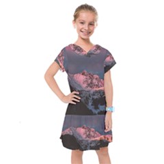 Snowy Summit Kids  Drop Waist Dress by Pakrebo