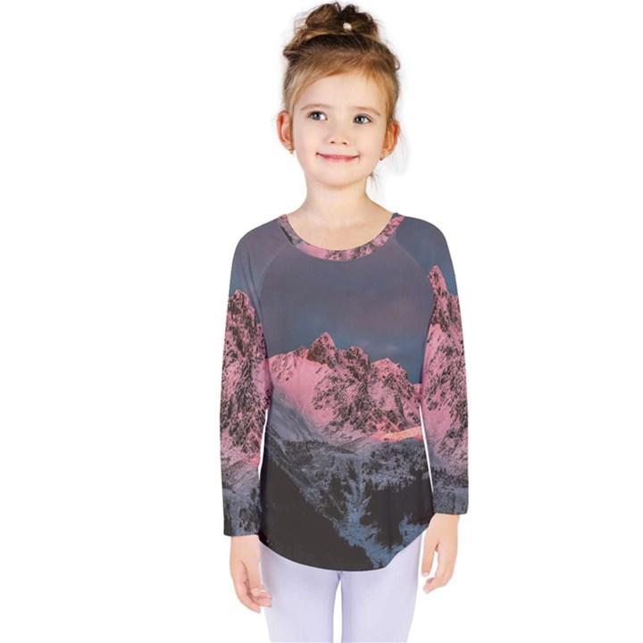 Snowy Summit Kids  Long Sleeve Tee